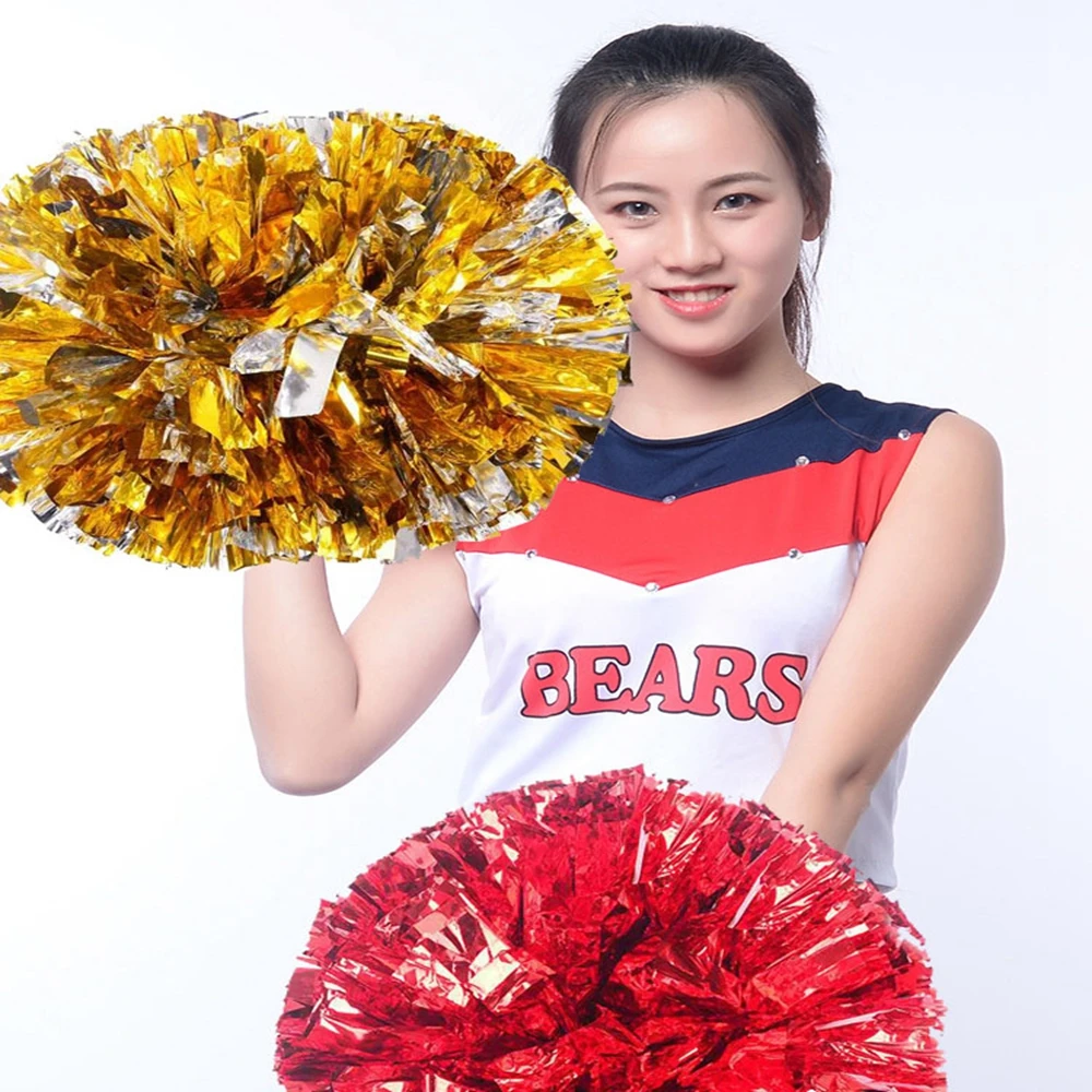 Cheerleading Pom Poms 1pc Cheerleader Pom Poms Competition Cheering Ball Club Sport Supplies Dress Costume Baton Hhandle Decorator