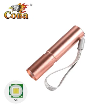 

COBA led mini flashlight Q5 torch aluminum alloy flash lamp waterproof built-in battery usb rechargeable 4 modes zoomable light