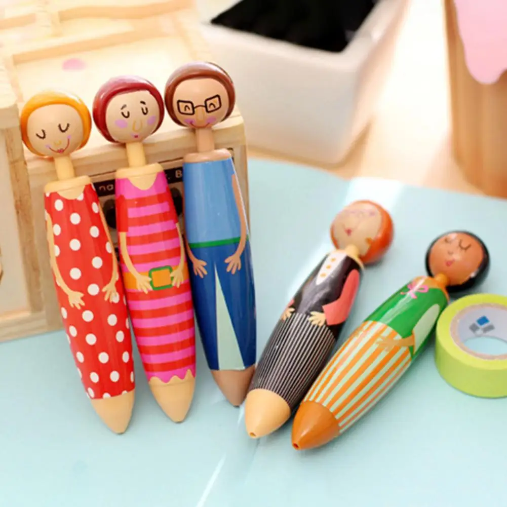 

5PCS Creative Matryoshka Automatic Ballpoint Pen Cartoon Girl Doll Ballpoint Villain Stationery Celebrate Holiday School Gifts