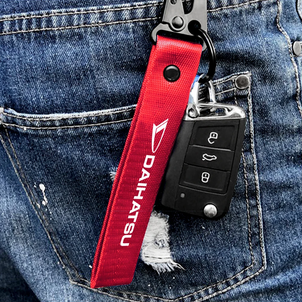 Car 1PCS Riband Key Chain Key Ring Lanyard For TRD TOYOTA C-HR RAV4 Yaris Camry Land Cruiser Avalon Highlander Mirai Prado