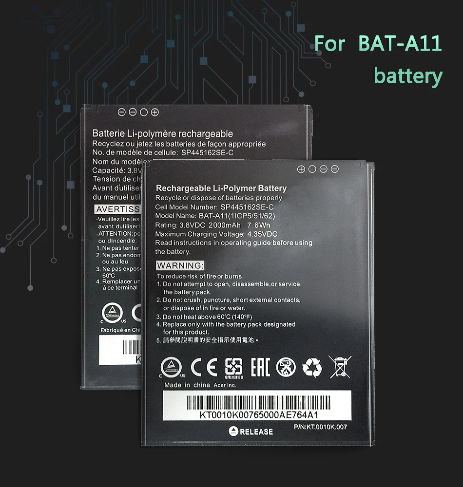 BAT-A11 для acer Liquid Z410 T01 Z330 BAT A11 2000mAh полимерная литий-ионная батарея запасная батарея для мобильного телефона