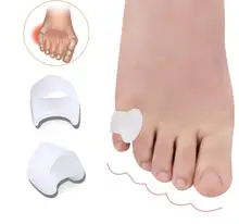 Gel de silicone pequeno dedo do pé separador para evitar toe lado sobreposição hallux valgus corrector polegar proteção almofadas ortopédicas