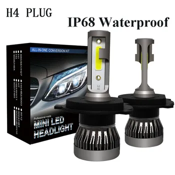

A Pair H4 Car LED Headlight Kit 90W 12000LM Turbo Light Bulb 6000K Beam Angle IP68 Waterproof Auto Product Car Accessories