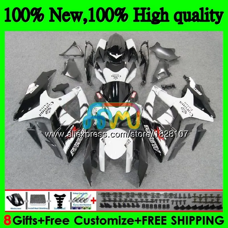 Комплект для SUZUKI GSXR 600 750 CC GSX R600 CORONA черный GSXR600 08 09 10 38BS. 6 GSX-R600 GSXR-750 K8 GSXR750 2008 2009 2010 обтекатель