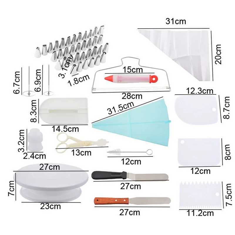 73 шт./компл. инструменты для украшения торта комплект для украшения торта принадлежности для выпечки кухонный инструмент для выпечки вращающаяся Поворотная подставка