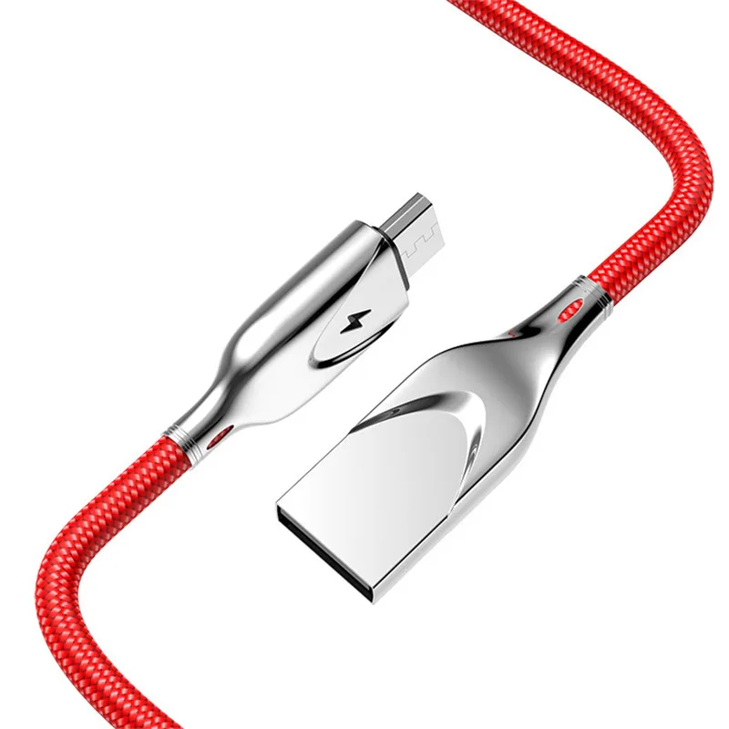 Цинковый сплав USB кабель 2.1A Нейлон Micro USB кабель для зарядки для samsung Galaxy type C кабель для передачи данных код для huawei Xiaomi телефон зарядное устройство
