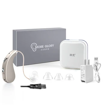 

Wireless Hearing Aid USB Rechargeable Hearing Amplifier Digital Chip Ear-Hook EnhancementFor Adult Elderly for Medium Severe