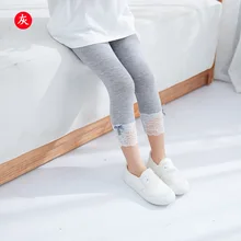 Летние детские леггинсы новые стильные кружевные капри для девочек милые тонкие леггинсы для малышей