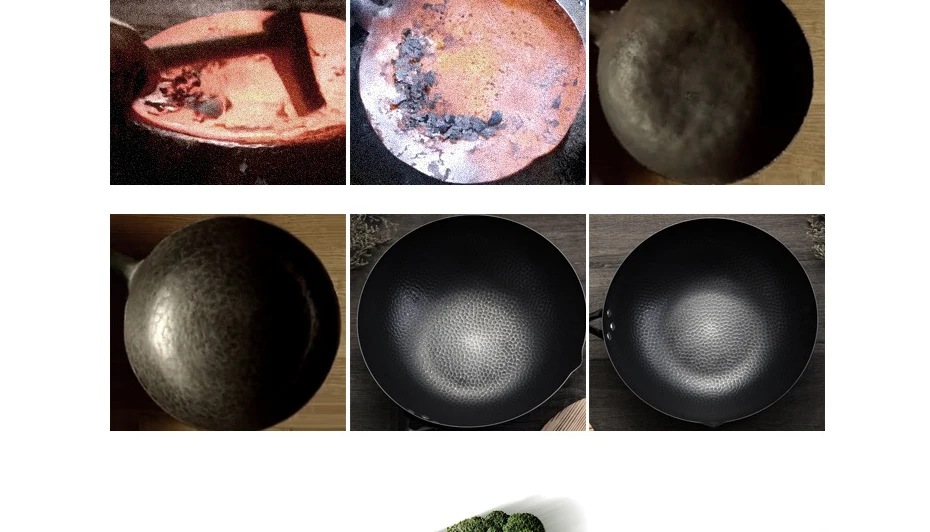 Высококачественная железная кастрюля, традиционная железная, ручной работы, антипригарная сковорода с покрытием, газовая кухонная посуда