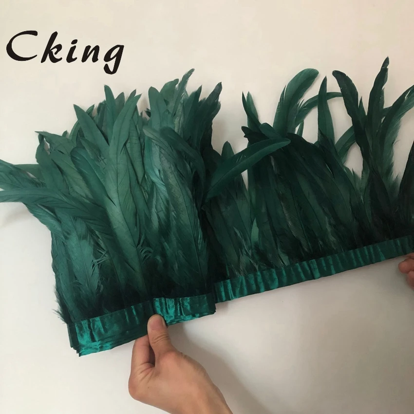 CKing 2 м/лот темно-зеленая окрашенная Петух Курица Перо планки бахрома свадебное