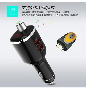 

100pcs 3 in 1 Dual USB Hands-free Car MP3 Player Car Charger FM Transmitter USB Slot Car Accessories DHL