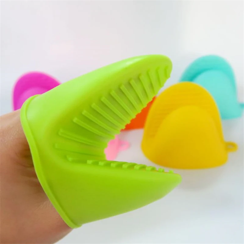 1Pcs Food Grade Kitchen silicone gloves anti-scalding non slip finger clip household Microwave Oven heat insulation Organizer