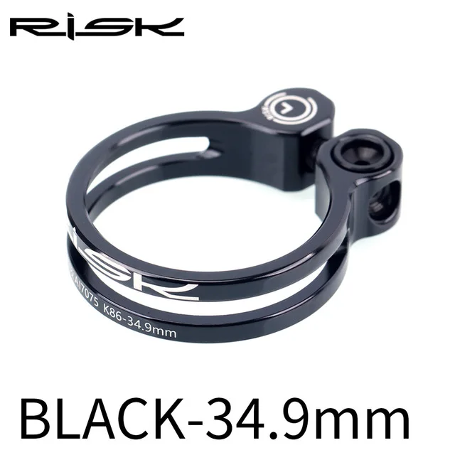 34.9mm black Риск 7075 Алюминиевые титановые сплав легкий полый MTB дорожный зажим для сидения велосипеда Велосипедное Сиденье зажим 31,8/34,9 мм - Цвет: 34.9mm black
