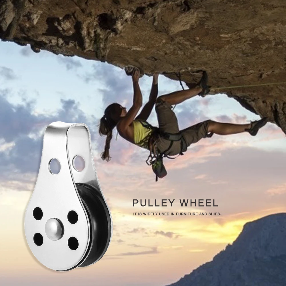 Stainless Steel Pulley Single Wheel Load Bearing Swivel Lifting Rope Pulley Strong Load Bearing Ability Lifting Rope lifting rope pulley