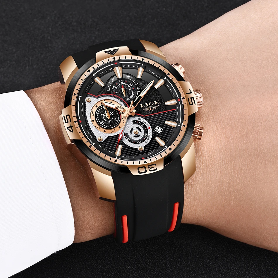 2022 LIGE Men Military Watches Luxury Creative Sport Watch Male Top brand Waterproof Quartz Watches Mens Clock Relogio Masculino