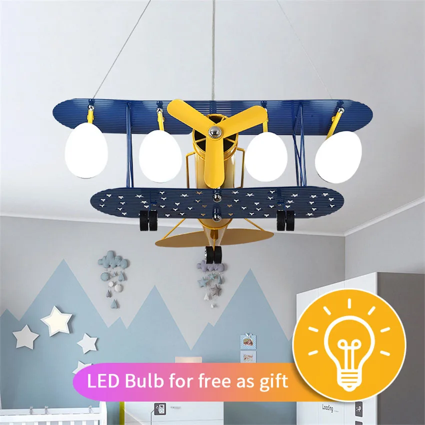 

Modern Cartoon LED Pendant Lights For Bedroom Boys HangingLamp Kids Pendant Lamps Airplane HangLamp Children Lighting Fixtures