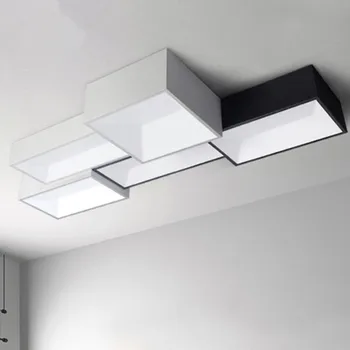 

Square White / Black Metal Lustre Dimmable Led Ceiling Lights DIY Combination Luminaria Ceiling Lamp Indoor Lighting Fixtures