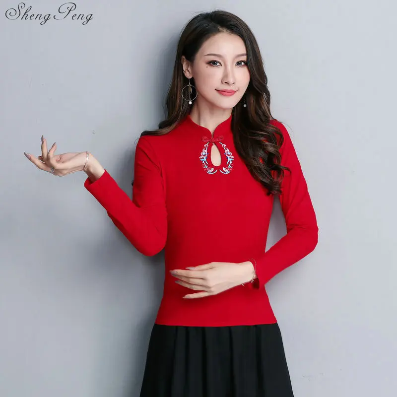 Китайская традиционная одежда для женщин qipao топ платье в китайском стиле Древний китайский костюм Топ Китайский Чонсам V1700 - Цвет: 1