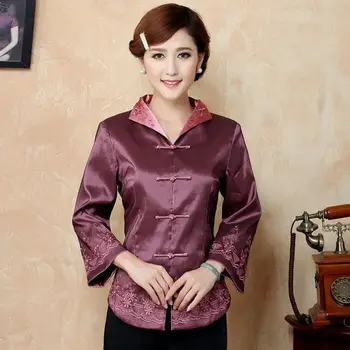 

Plus Size Embroidery Mother coat National Style Cheongsam Top improved Chinese style Tang suit mother dress Daily Wear jacket
