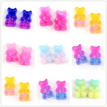 

20Pcs Mix Colorful Resin Cute Bear Charms Pendant DIY Making Necklace Earrings Jewelry Accessories For Women Kids Wholesale