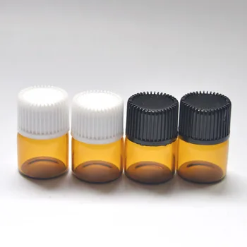 

5000pcs Small Amber Bottle 1ml Glass Vials 1/4 Dram Mini Glass Perfume Sample Essential Oil Bottle