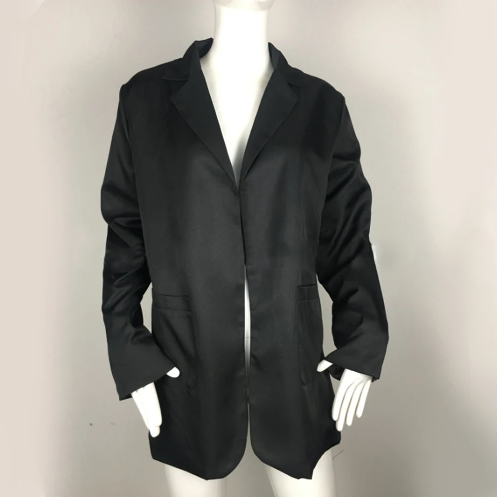 Wisalo, Женский S-5XL, тонкий, Повседневный, однотонный, Длинный блейзер с карманом, для работы, офиса, леди, весна, осень, костюм, длинный рукав, зубчатый Блейзер, пальто
