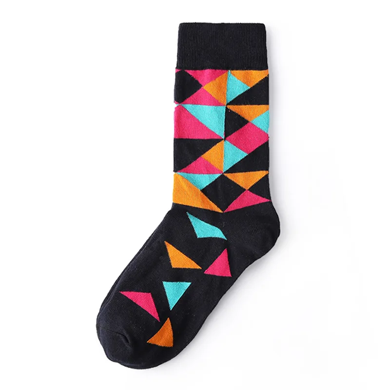 [WPLOIKJD]New Product Illustrations Personality Couples Socks Irregularity Pattern Jacquard Socks Hip Hop Tide Sox Skarpetki