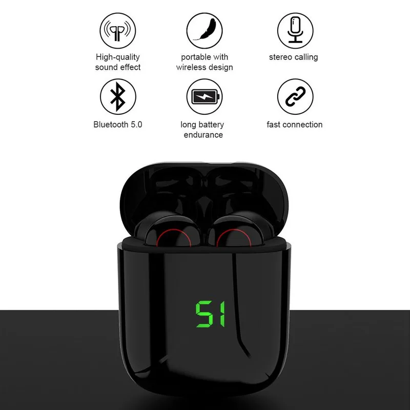 The Mini TWS Wireless Bluetooth 5 0 Headset Has An LED Case To Charge The Noise cancelling HiFi HD Motion Stereo Dual Headphones
