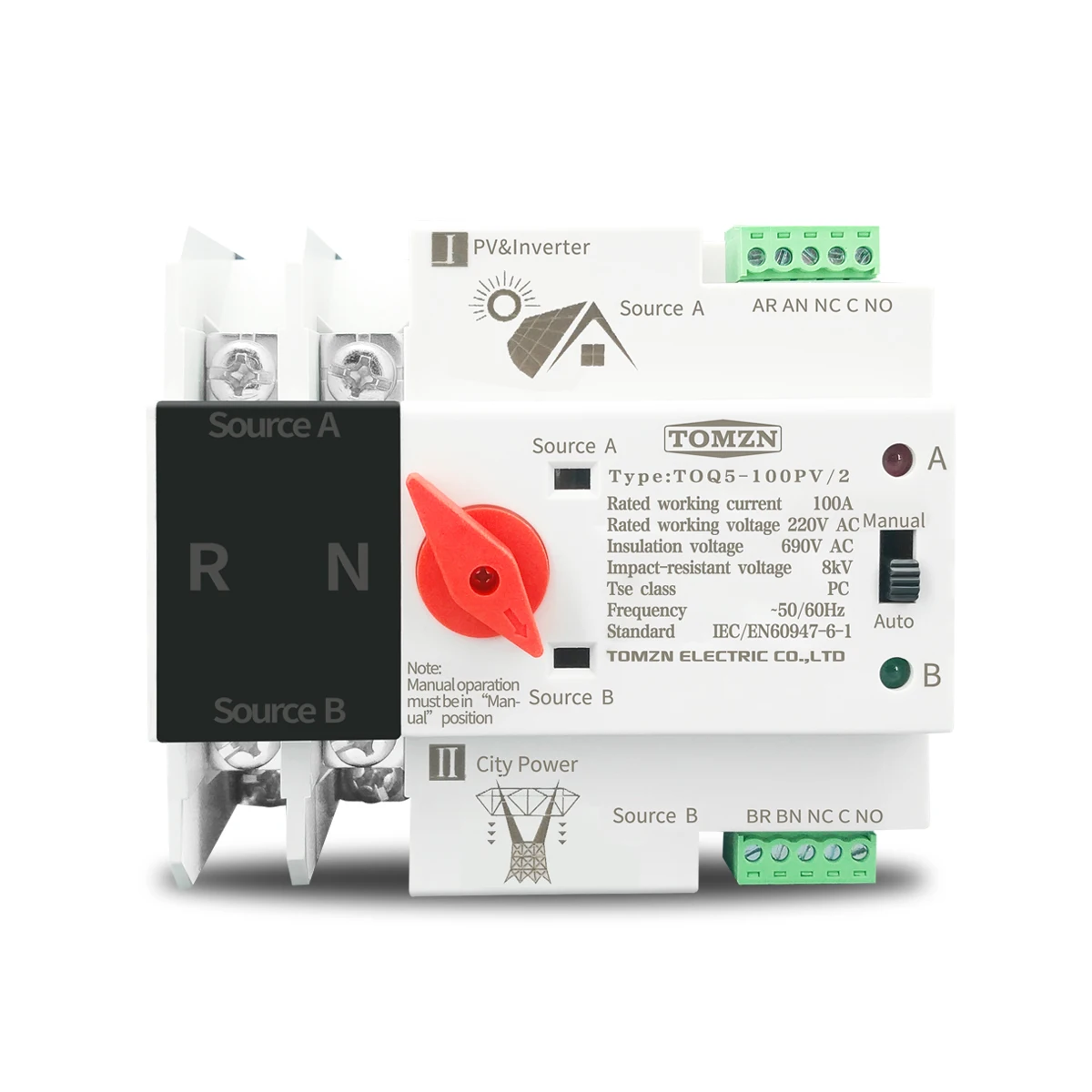 din rail ats para pv inversor seletor de transferencia automatica dupla potencia interruptores ininterruptos 01
