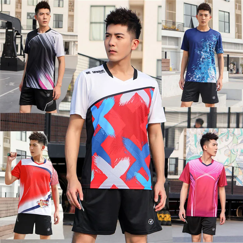 

Men Women Tennis Shirt + Shorts Sets ,Youth Badminton Jersey Shorts Suits , Table Tennis T shirt Clothes , Outdoor Sport Kit