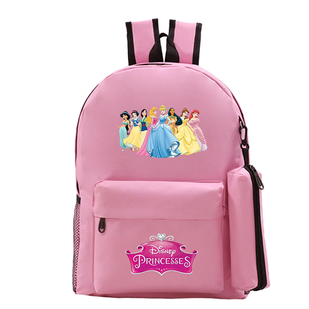 Mochila escolar de Disney para estudiantes, morral escolar estampado de princesa de dibujos animados, dos piezas, informal, 2021|Mochilas escolares| -