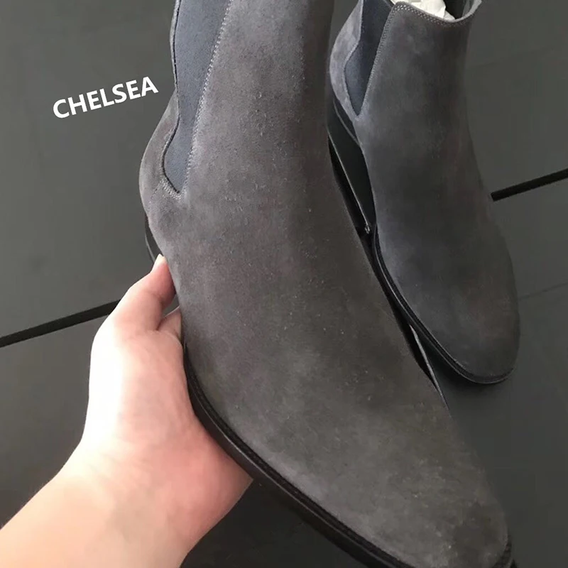 Boots Chelsea Men Shoes Luxury Winter Ankle Male Dress Shoes Plus Size 48 Botas De Hombre men chelsea boots men leather shoes