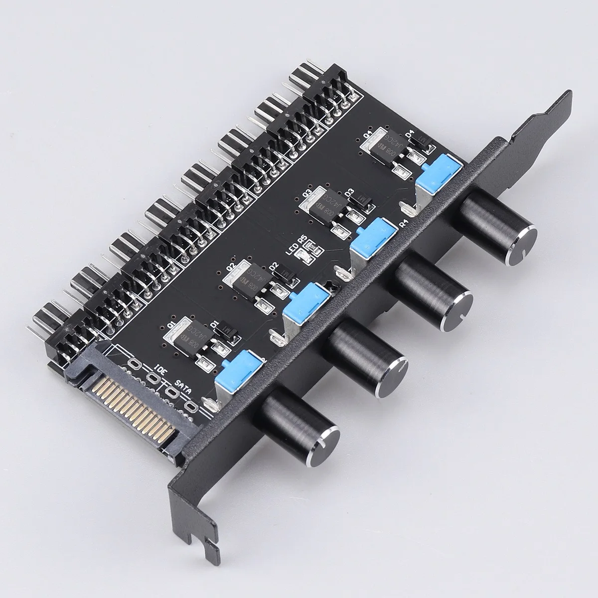 Компьютер чехол контроллер скорости вентилятора IDE/SATA 1 до 8 Way Hub 3Pin/4-контактный