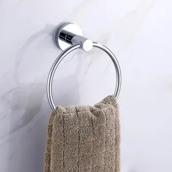 

Rack Stainless Towel Ring Steel Round Style Wall Mounted Holder Hanger Bathroom Kitchen Anti-Rust Storage Holder Supplies