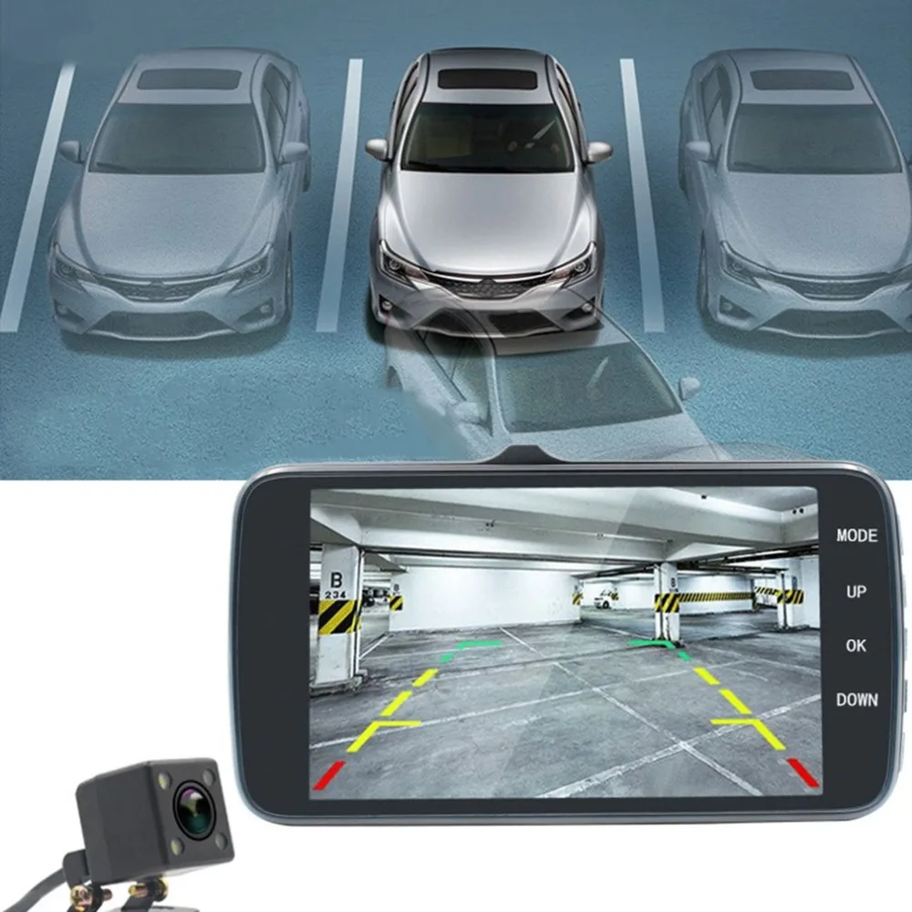 

Full HD 1080P Car Video Recorder 4-Inch Display Dual Lenses Camera Night Vision Motion Sensor Car DVR Automobile Data Recorder