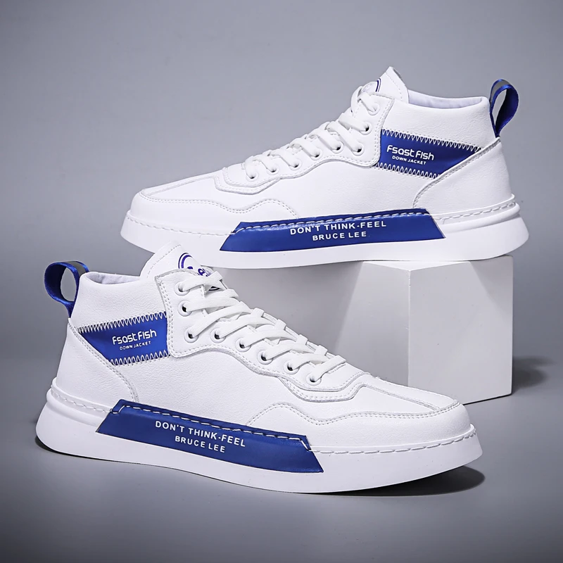 

Men Shoes Autumn Fashion Casual Leather Flat Shoes Lace-up Low Top White Male Sneakers tenis masculino adulto Shoes