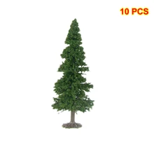 Горячая 10 шт 15 см/12 см/9 см/7 см Искусственный кедр Дерево Модель DIY поезд железная дорога архитектура песок стол Дерево Модель с основанием-зеленый