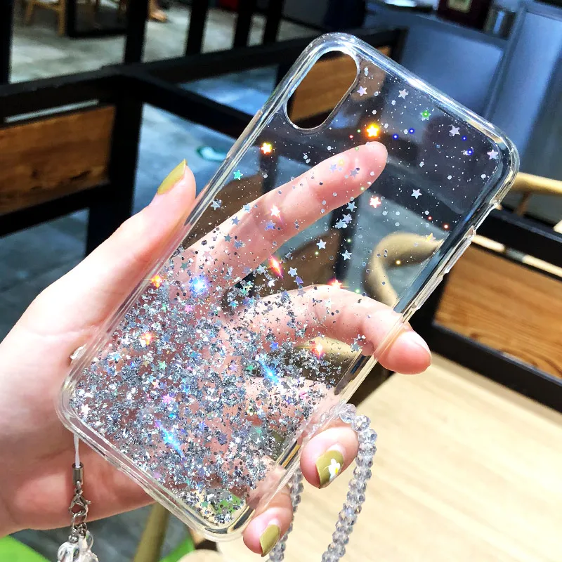 Блестящий чехол со звездами для Huawei P30 P20 Lite P Smart Plus Y6 Y7 Y9 2019 Nova 5T 5 5i Honor 10i 20i 20S 9X 20 Pro