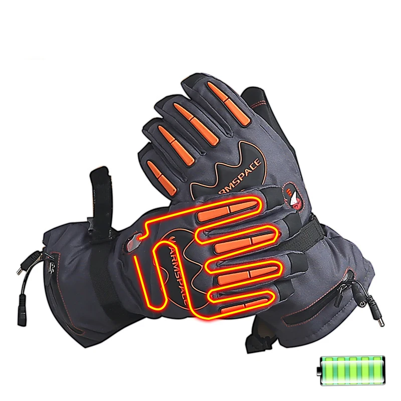 1 Pair 5600MAH Smart Electric Heat Gloves Winter Outdoor Sports Ski Riding Five Fingers Electric Heating Warm Waterproof Gloves
