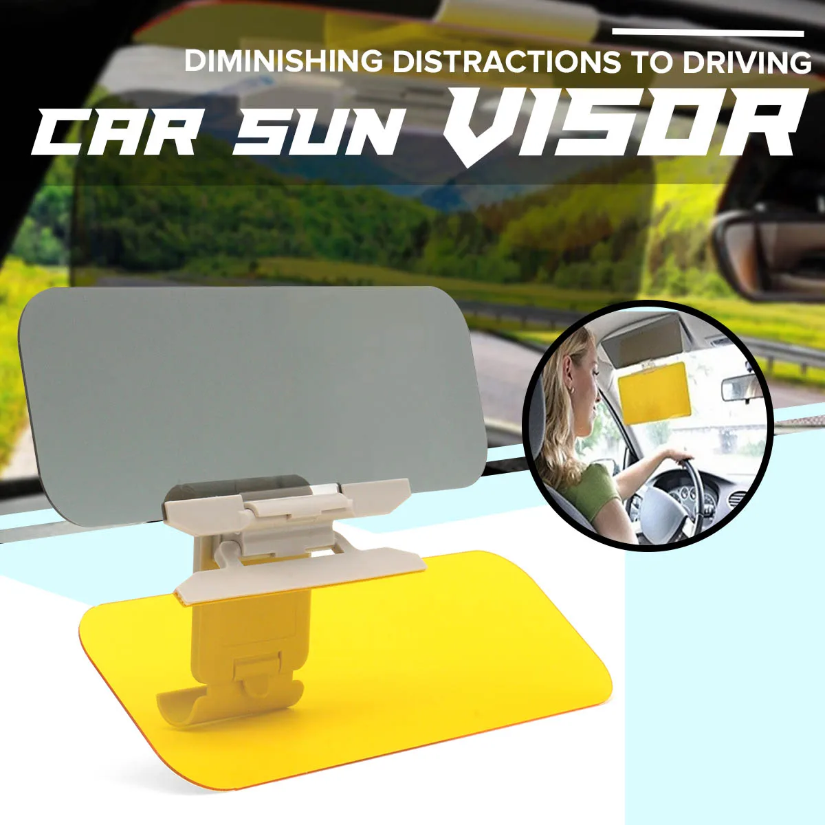 Day Night HD Anti Glare Auto Car Flip Down Shield Sun Visor Vision Block View Anti UV Fold Flip