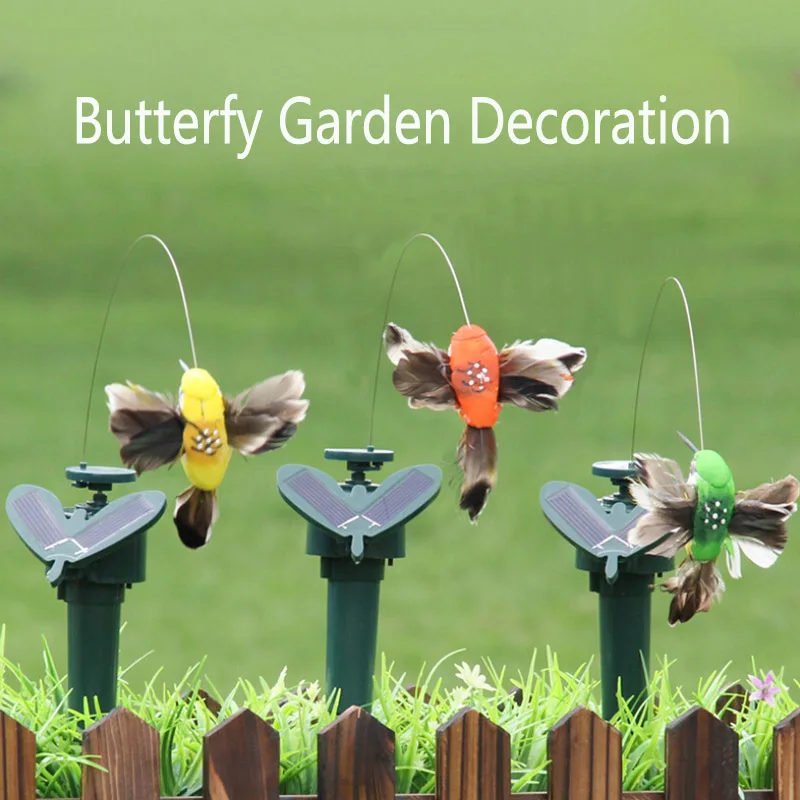 

Solar Power Dancing Flying Fluttering Butterflies Colorful Vibration Hummingbird Home Garden Easter Decoration 2019