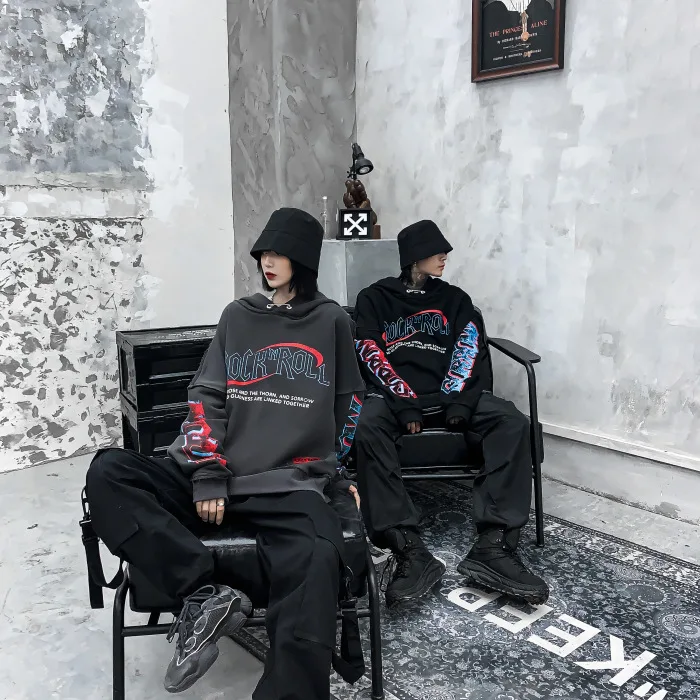 High Street Funeral Ретро Рок Burr старый промытый хип хоп толстовки с капюшоном для мужчин и женщин повседневный Топ