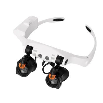 

Led Light Lamp Double Eye Glasses Loupe Lens Glasses Magnifier Watchmaker Jewelry Optical Lens Magnification Magnifying Glass