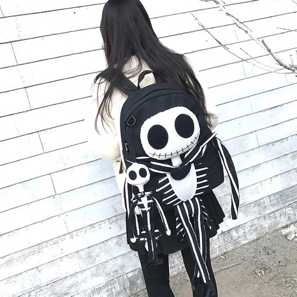 Креативная Личность Череп Рюкзак Хэллоуин 3D Скелет сумка на плечо милый Повседневный хип-хоп Уличный крутой студенческий рюкзак