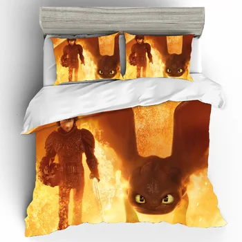 

How to Train Your Dragon 3D Printing Bedding Sets Cotton Duvet Cover Bed Sheets Pillowcases Bed Linen King Size Bedding Set