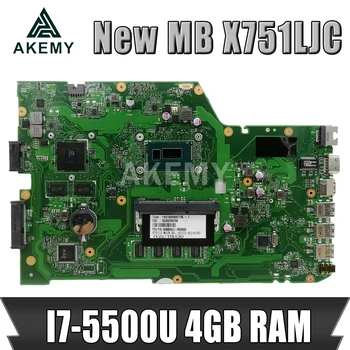 

Akemy X751LJ Mainboard REV 2.3 For Asus R752LA R752LD X751LN X751LD X751LJ A751L Laptop motherboard I7-5500U 4GB RAM GT920M