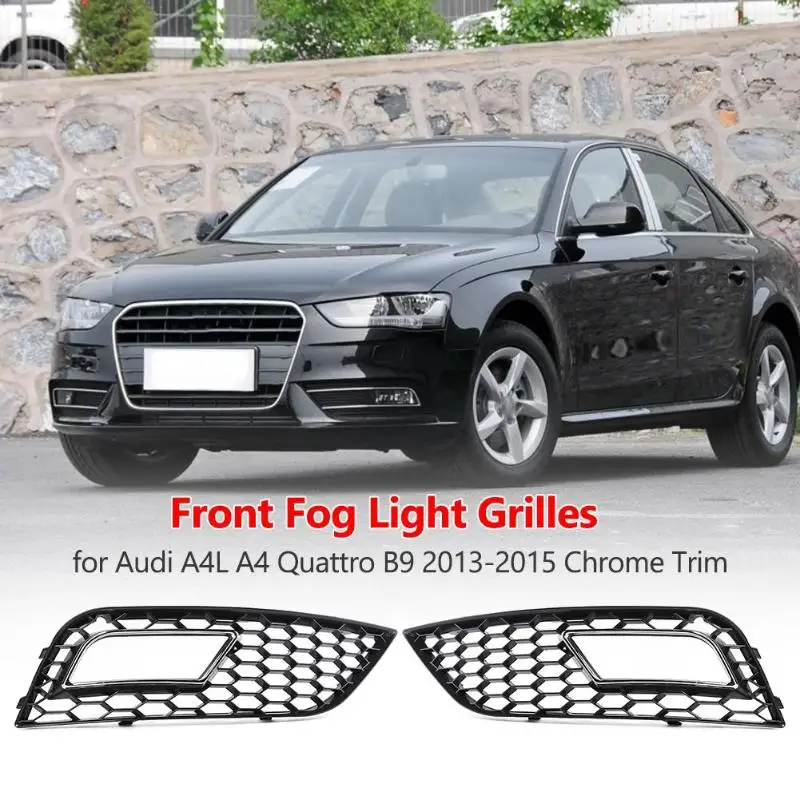 1 пара передняя противотуманная фара крышка решетка гриль для Audi A4L B9 13-15 хромированная отделка