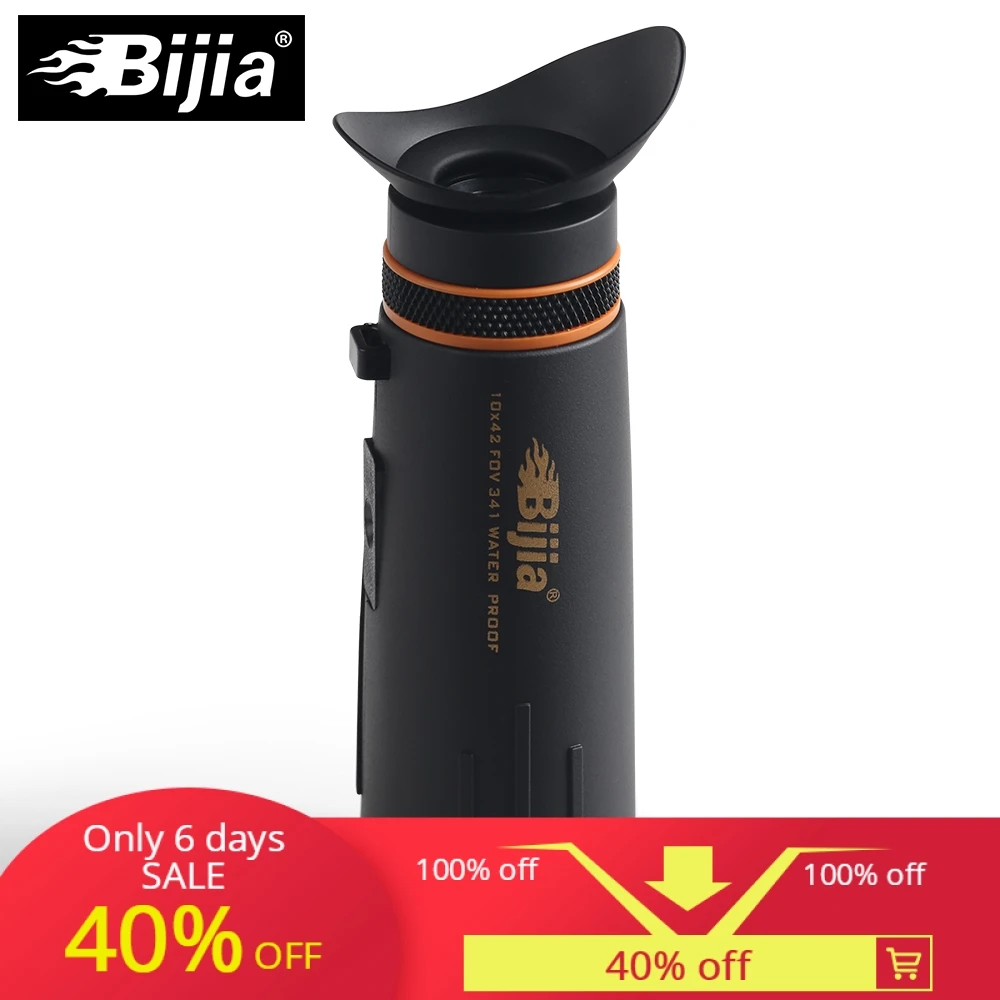 BIJIA 10x42 монокулярный телескоп полностью оптический Мини Монокуляр концертный охотничий диапазон местоположения telescopio инструменты ночного видения