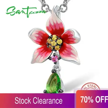 

Santuzza Silver Pendants For Women Natural Stone Pendant fit for Necklace 925 Sterling Silver Slide Necklaces Pendant Enamel