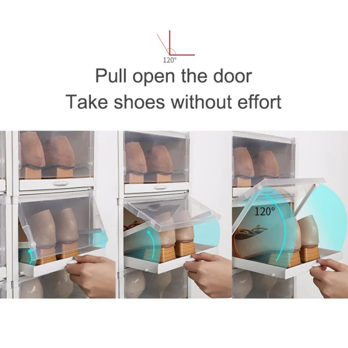 Коробка для обуви Тип Ящика утолщенная прозрачная складная коробка для хранения обуви экономит место пластиковый органайзер для хранения обуви стеллаж FPing
